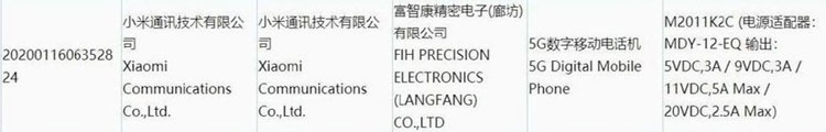 Sertifikasi 3C Xiaomi Mi 11 Tunjukkan Dukungan Pengisian Cepat 55W